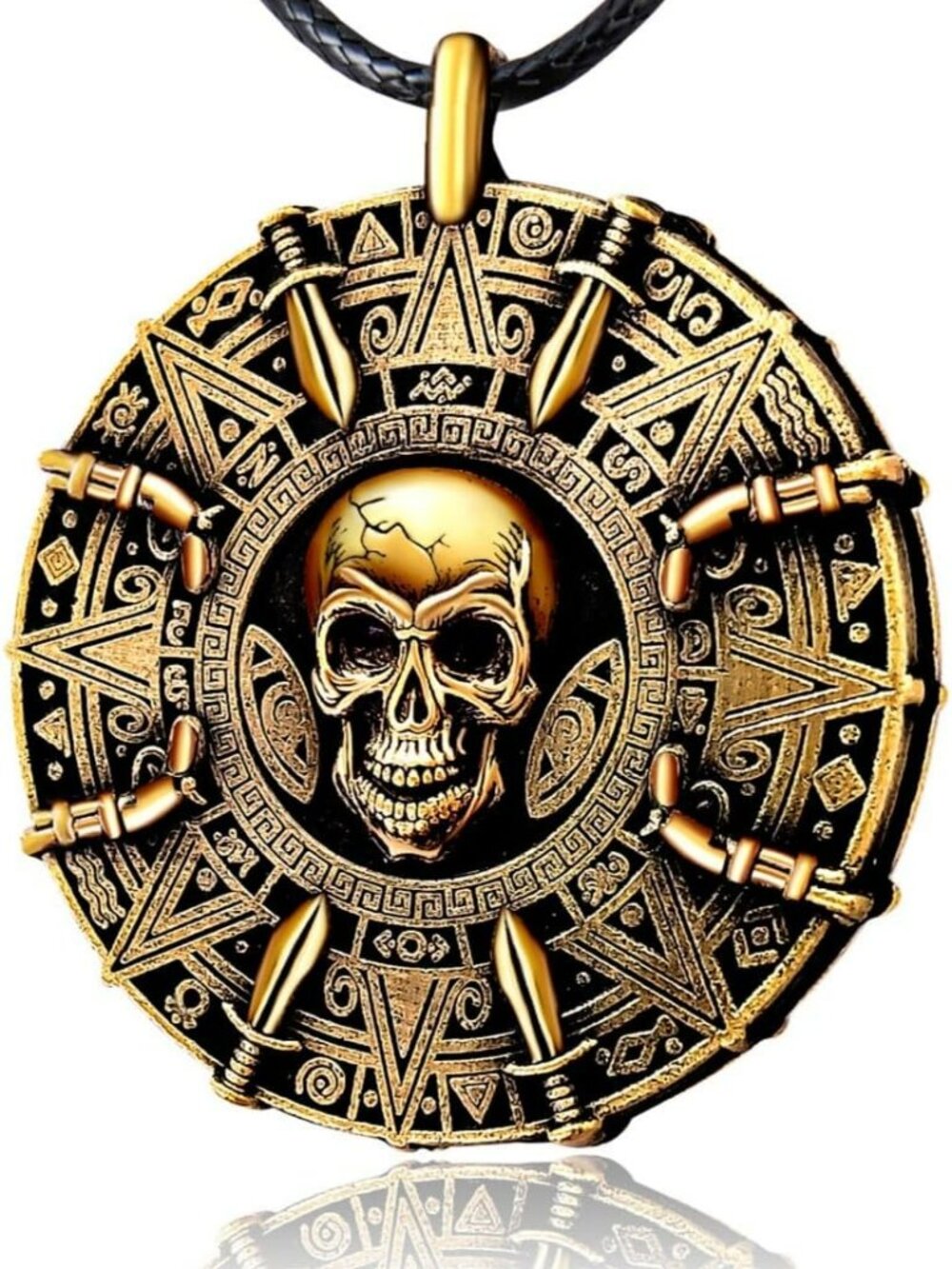 NEW Pirate Necklace Double Sided Medallion Brass Pirate Accessories Cursed Skull